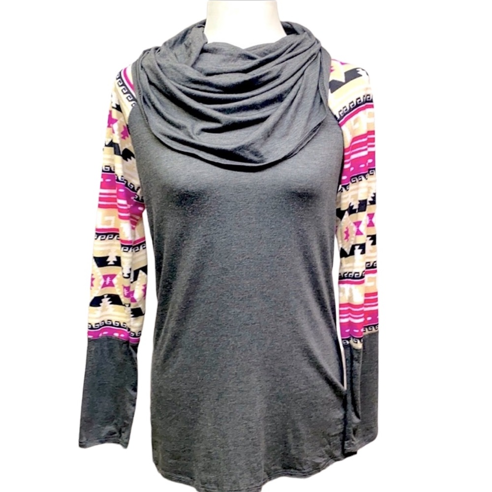 Acting Pro Long Sleeves Cowl Neck Blouse